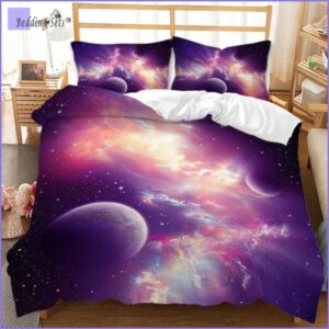 housse de couette galaxie rose