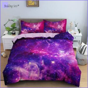 Housse de couette galaxie violette