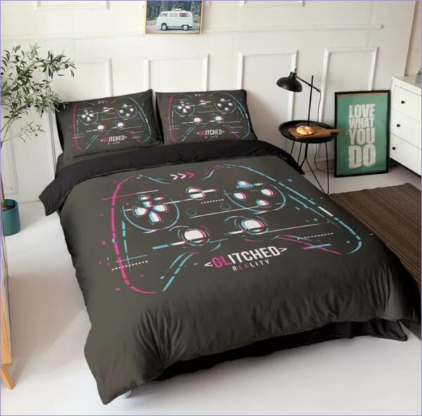 housse de couette gamer glitch