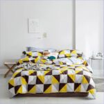 housse de couette jaune géométrique