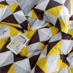 parure de lit jaune motifs géométriques