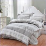 housse de couette gris blanc