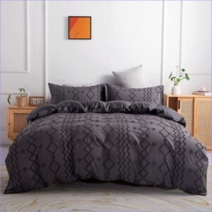 housse de couette gris noir