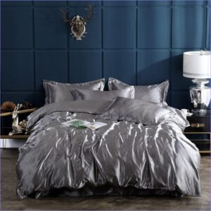 housse de couette gris satin