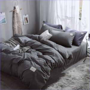housse de couette grise anthracite