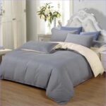 housse de couette grise beige