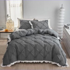 housse de couette grise capitonnée