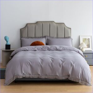 housse de couette grise luxueuse