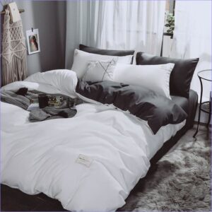 Housse de Couette Grise et Blanche moderne