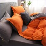 parure de lit grise orange