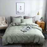 housse de couette grise vert