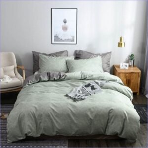 housse de couette grise vert