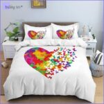 housse de couette hippie coeur