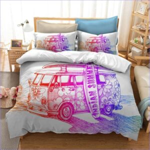 housse de couette hippie arc en ciel