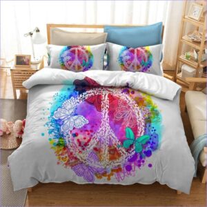 housse de couette hippie peace and love