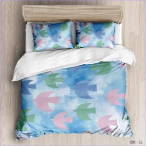 housse de couette hirondelles géométriques