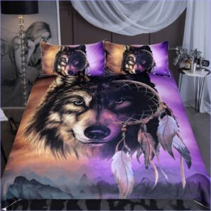 housse de couette imprimé loup