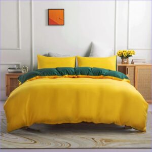 housse de couette jaune et jade