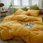 ensemble de couette jaune moutarde
