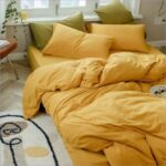 design élégant housse jaune moutarde