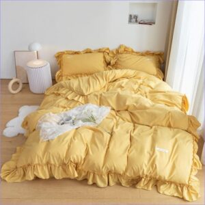 housse de couette jaune pâle