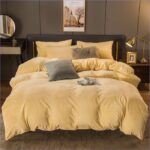 housse de couette jaune pastel