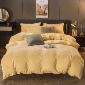 housse de couette jaune pastel