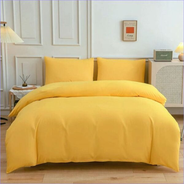 housse de couette jaune unie