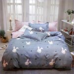 housse de couette lapin grise élégante