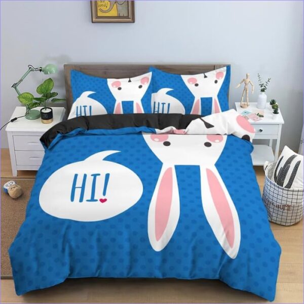 housse de couette lapin salut