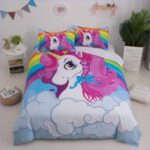 housse de couette licorne crinière rose