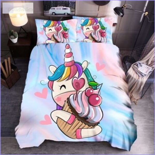 housse de couette licorne cupcake