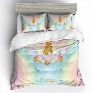 Housse de Couette Licorne Fille corne magique