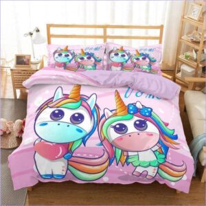 housse de couette licorne fille manga