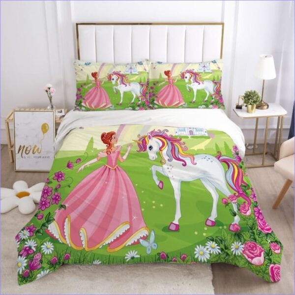 housse de couette licorne jardin de princesse