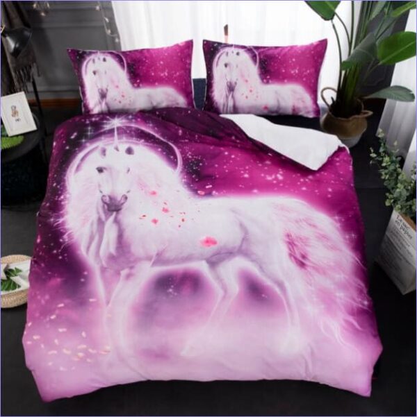 housse de couette licorne rose
