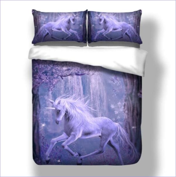 housse de couette licorne magique violette