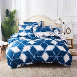 housse de couette losanges bleus