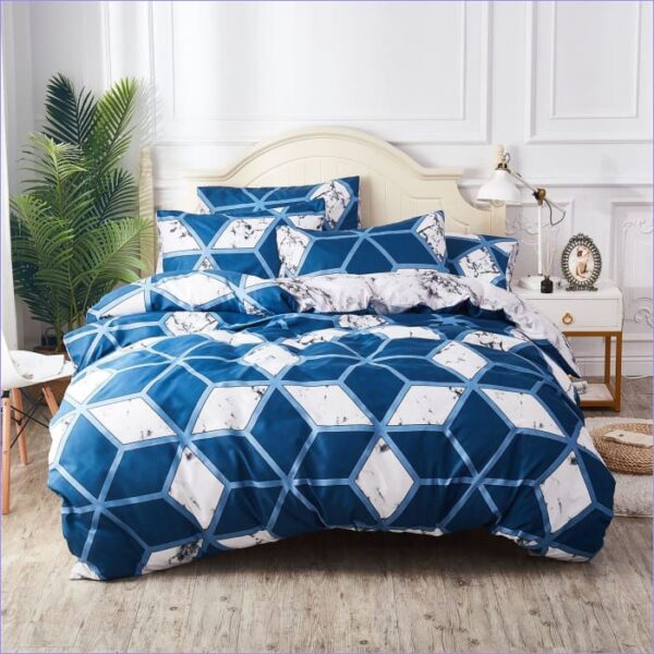 housse de couette losanges bleus