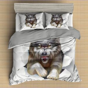 housse de couette loup en mouvement