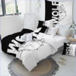 Motif loup noir et blanc