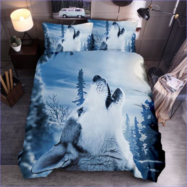 image de Housse de Couette Loup Blanc