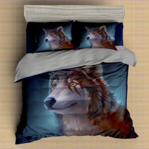 housse de couette loup chasseur cicatrice