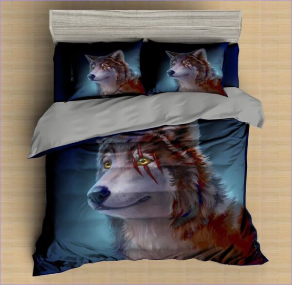 housse de couette loup chasseur cicatrice