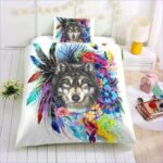Housse de Couette Loup Coloré
