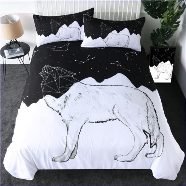 housse de couette loup constellation