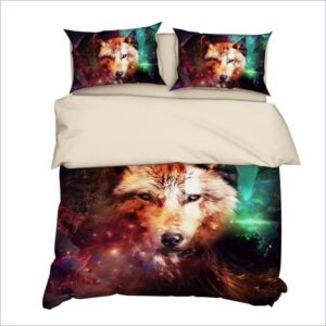 housse de couette loup cosmique