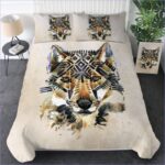 housse de couette loup crayonné