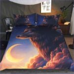 housse de couette loup dans les nuages
