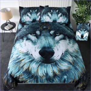 housse de couette loup sombre